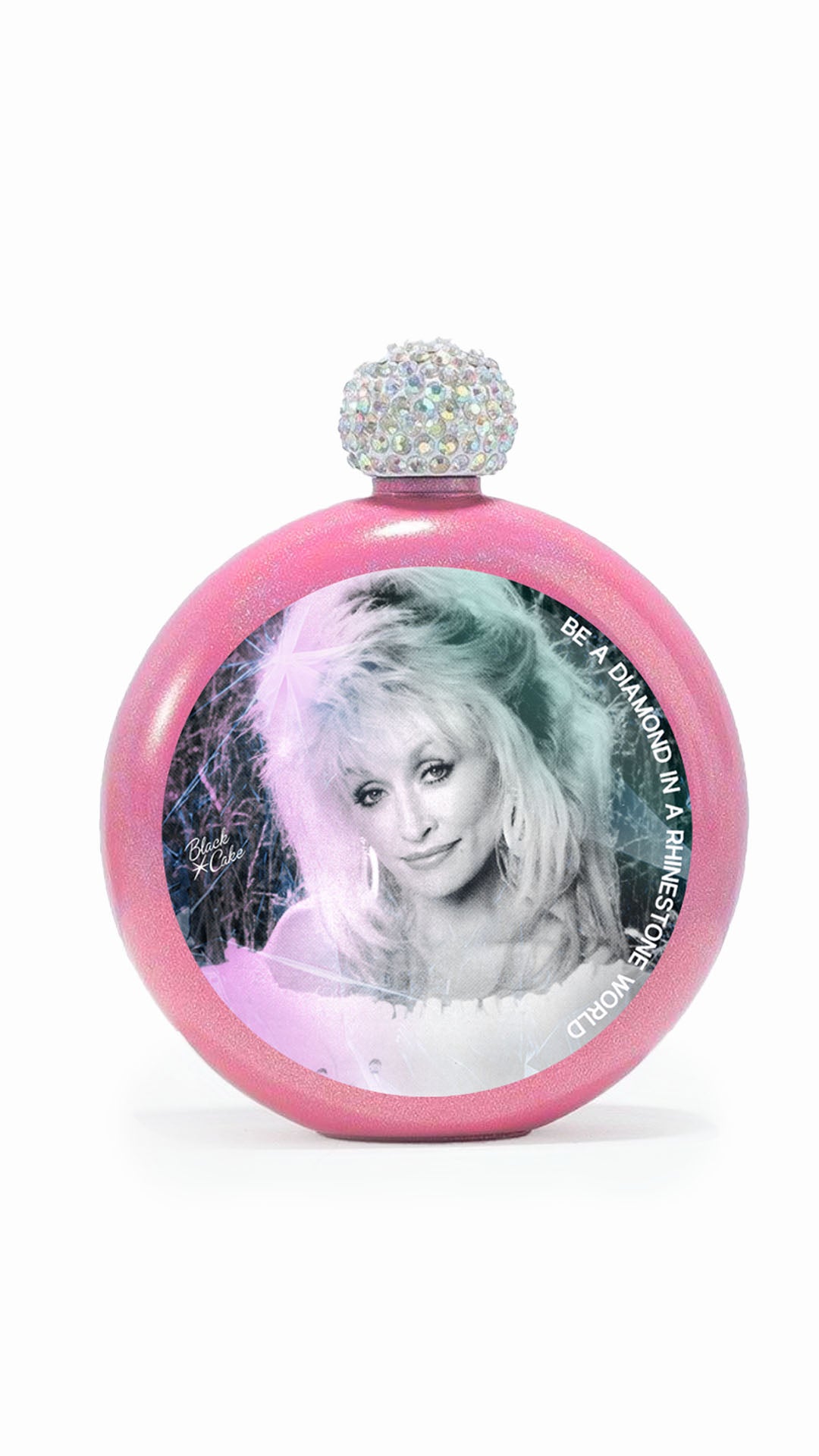 Limited Edition Festival Dolly Parton Tribute Glitter Pink Spirit Flask