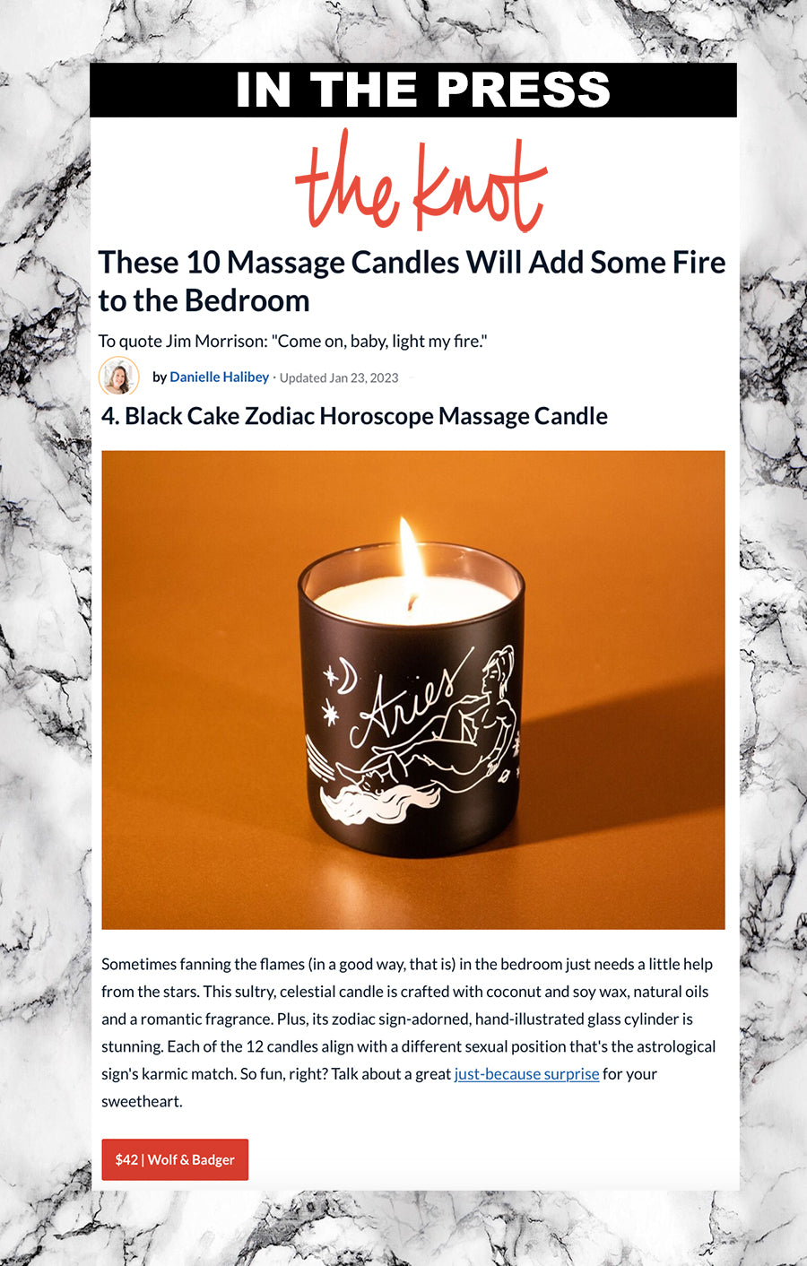 Black Cake x The Knot, To quote Jim Morrison: "Come on, baby, light my fire." 