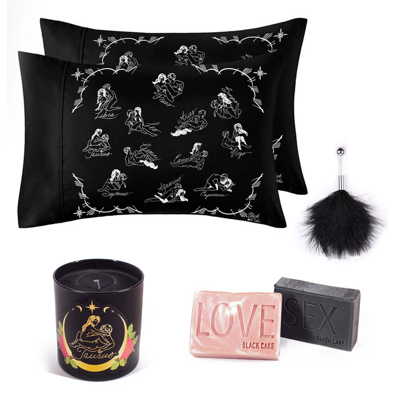 Valentine Day Zodiac Horoscope Love Pillowcase, Soap, Candle Playdate Gift Sets