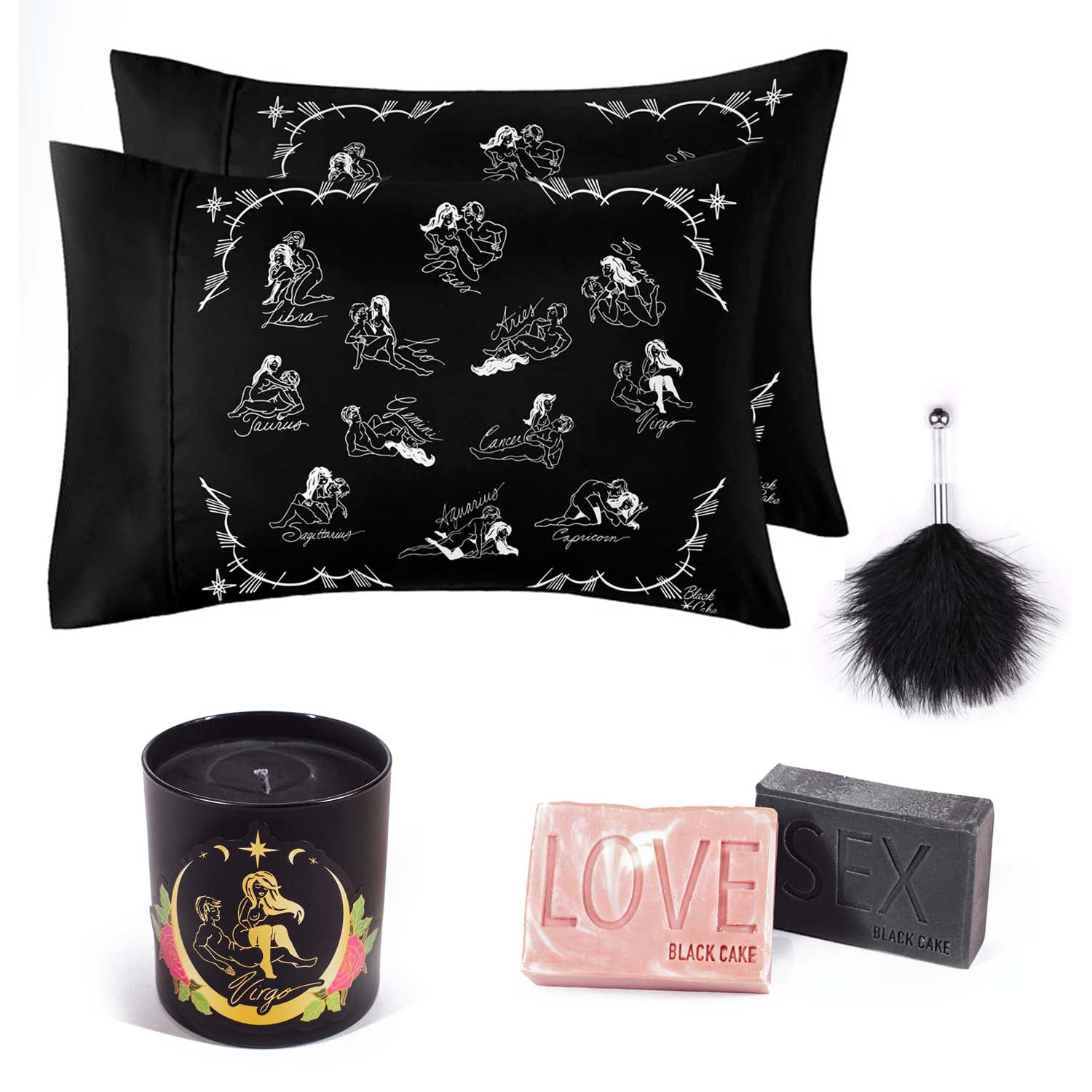 Valentine Day Zodiac Horoscope Love Pillowcase, Soap, Candle Playdate Gift Sets
