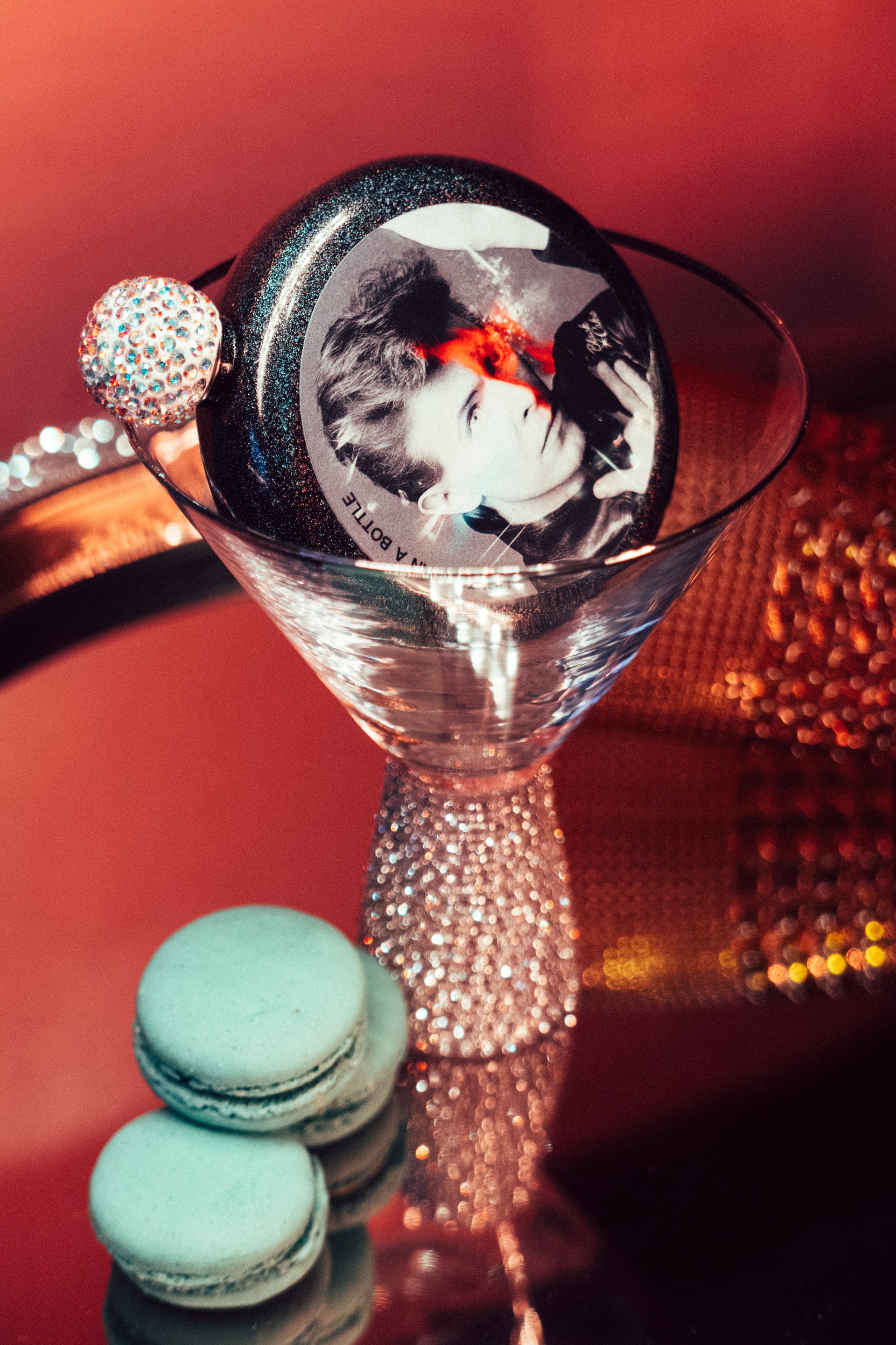 Limited Edition David Bowie Tribute Glitter Iridescent Spirit Flask
