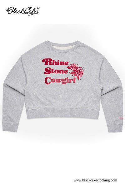 Barbie Girl Pink Rhinestone Cowgirl Bling Bling Heather Old School Sweatshirt