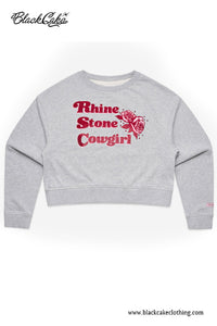 Barbie Girl Pink Rhinestone Cowgirl Bling Bling Heather Old School Sweatshirt