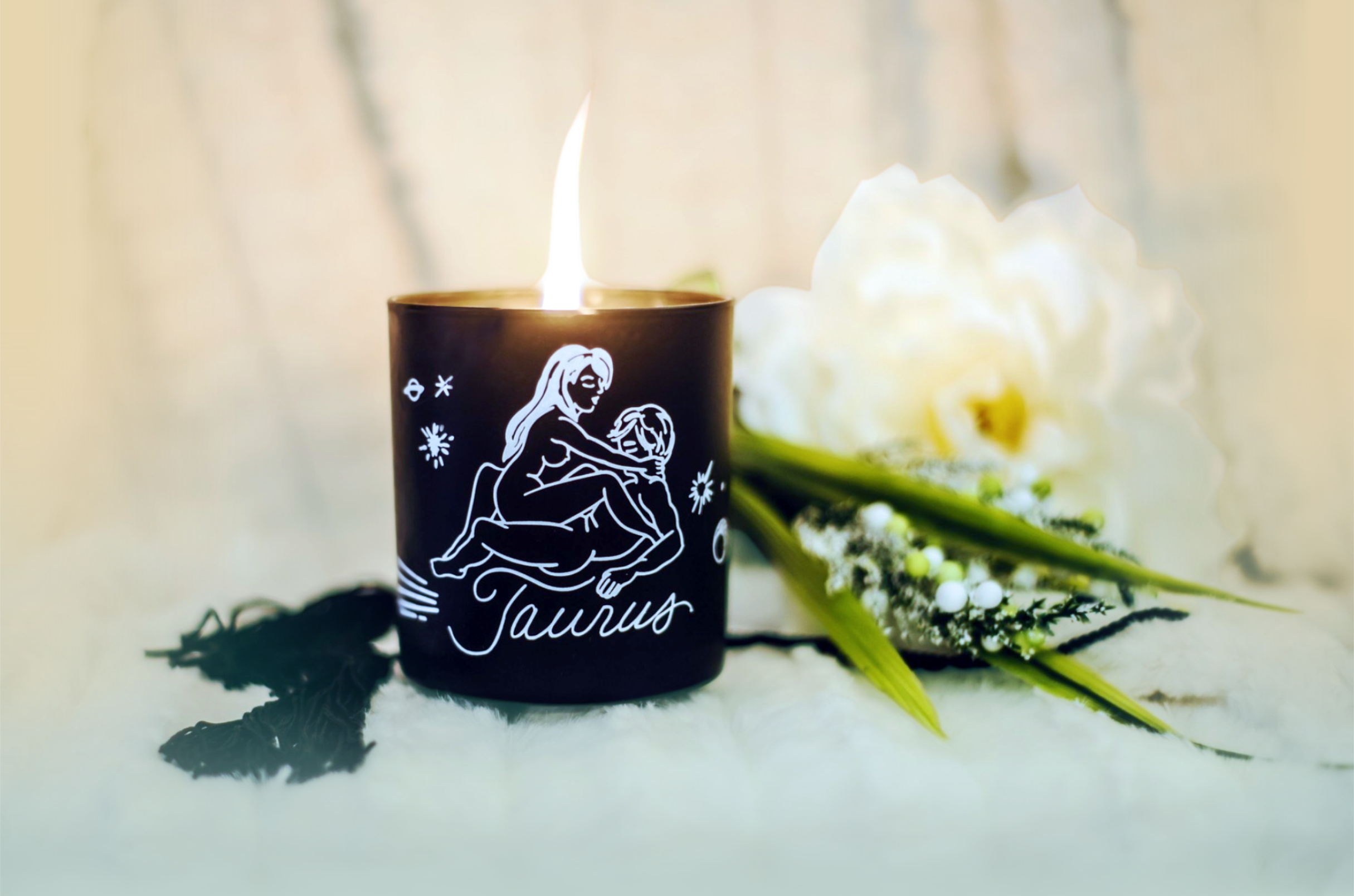 Set of 3 Candles - Zodiac Massage Candle, Garden Floral Fragrance