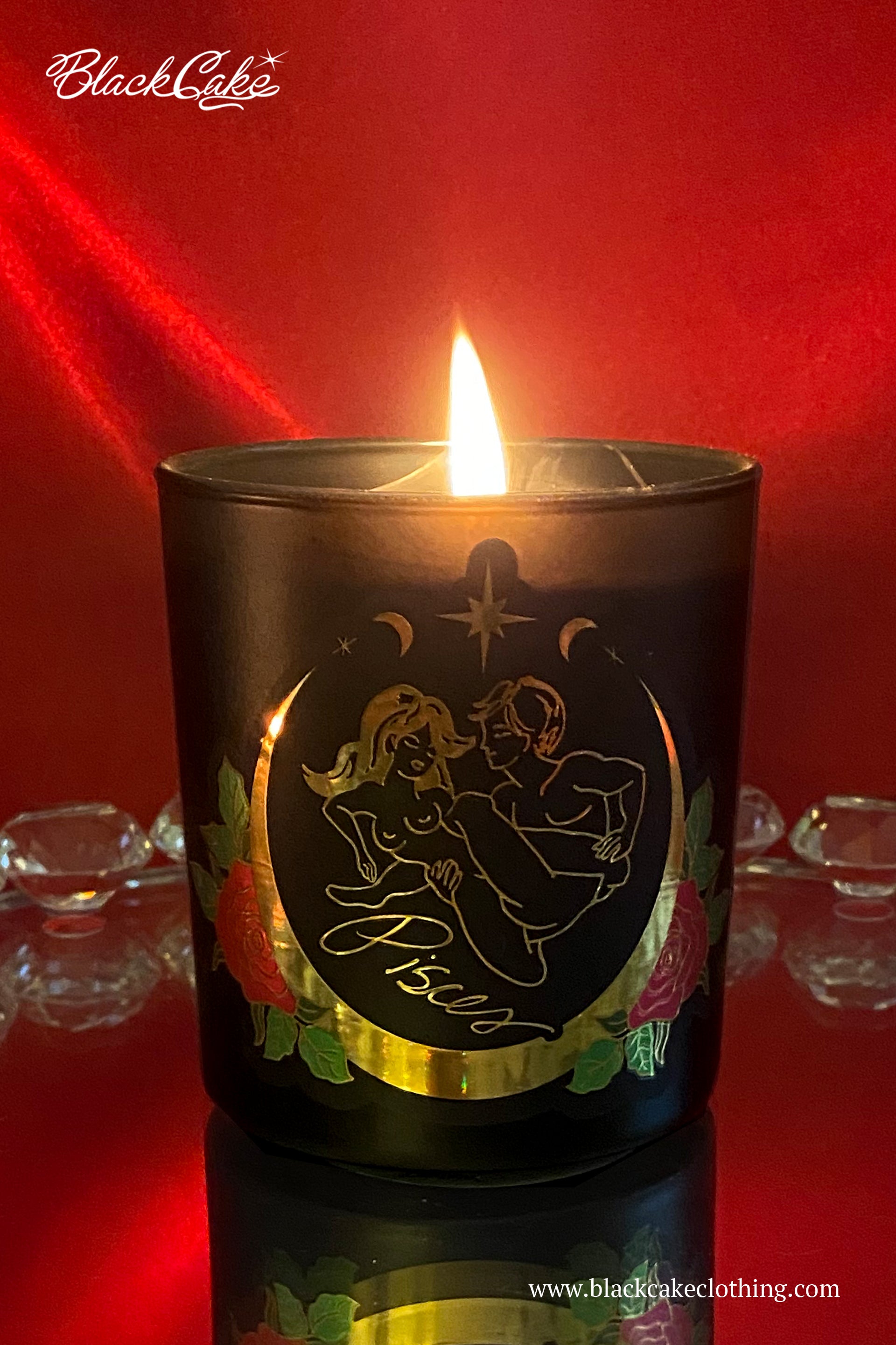 Zodiac Massage Candle Pisces, Light Sugar Rose Petal Fragrance