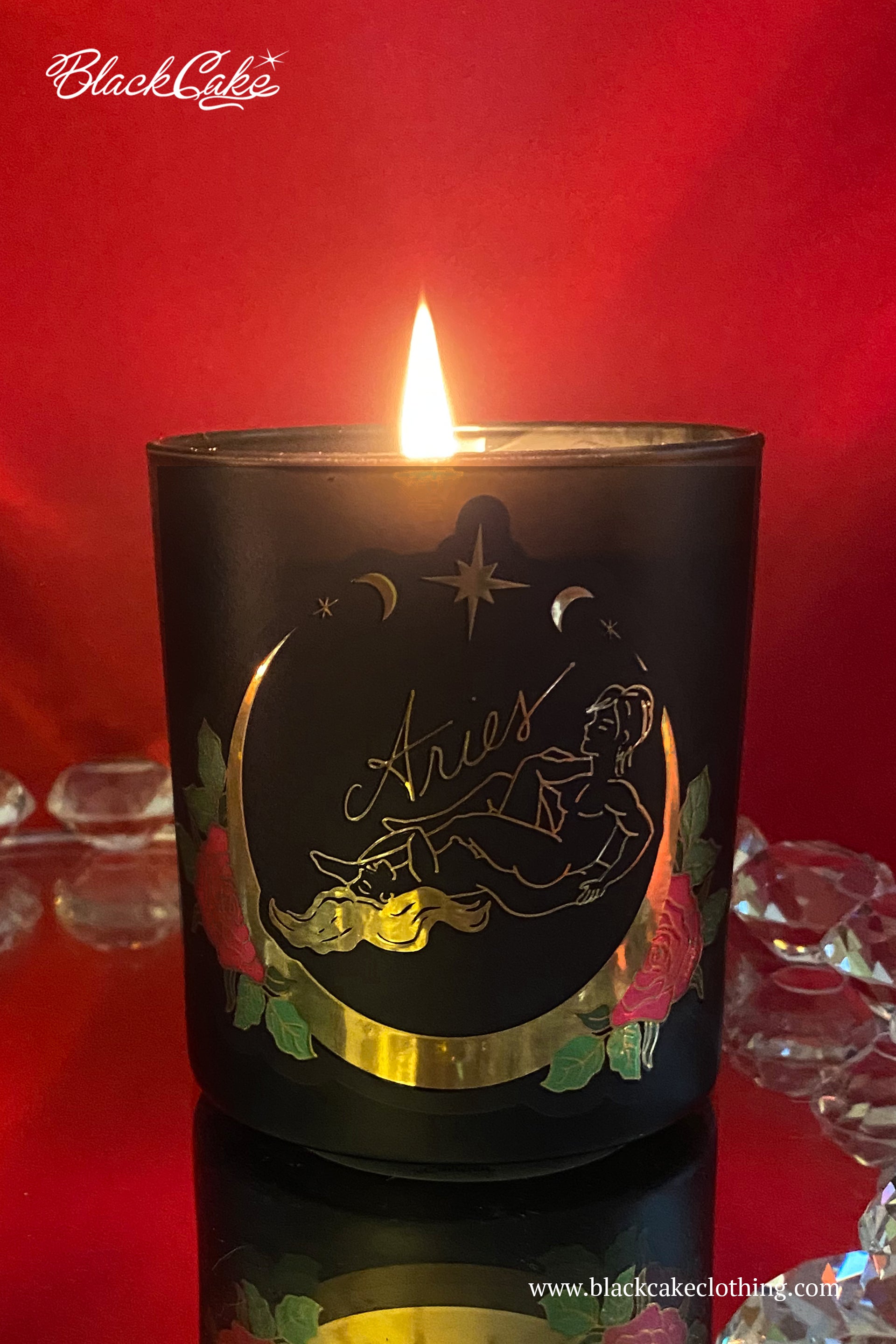 Zodiac Massage Candle Aries, Light Sugar Rose Petal Fragrance