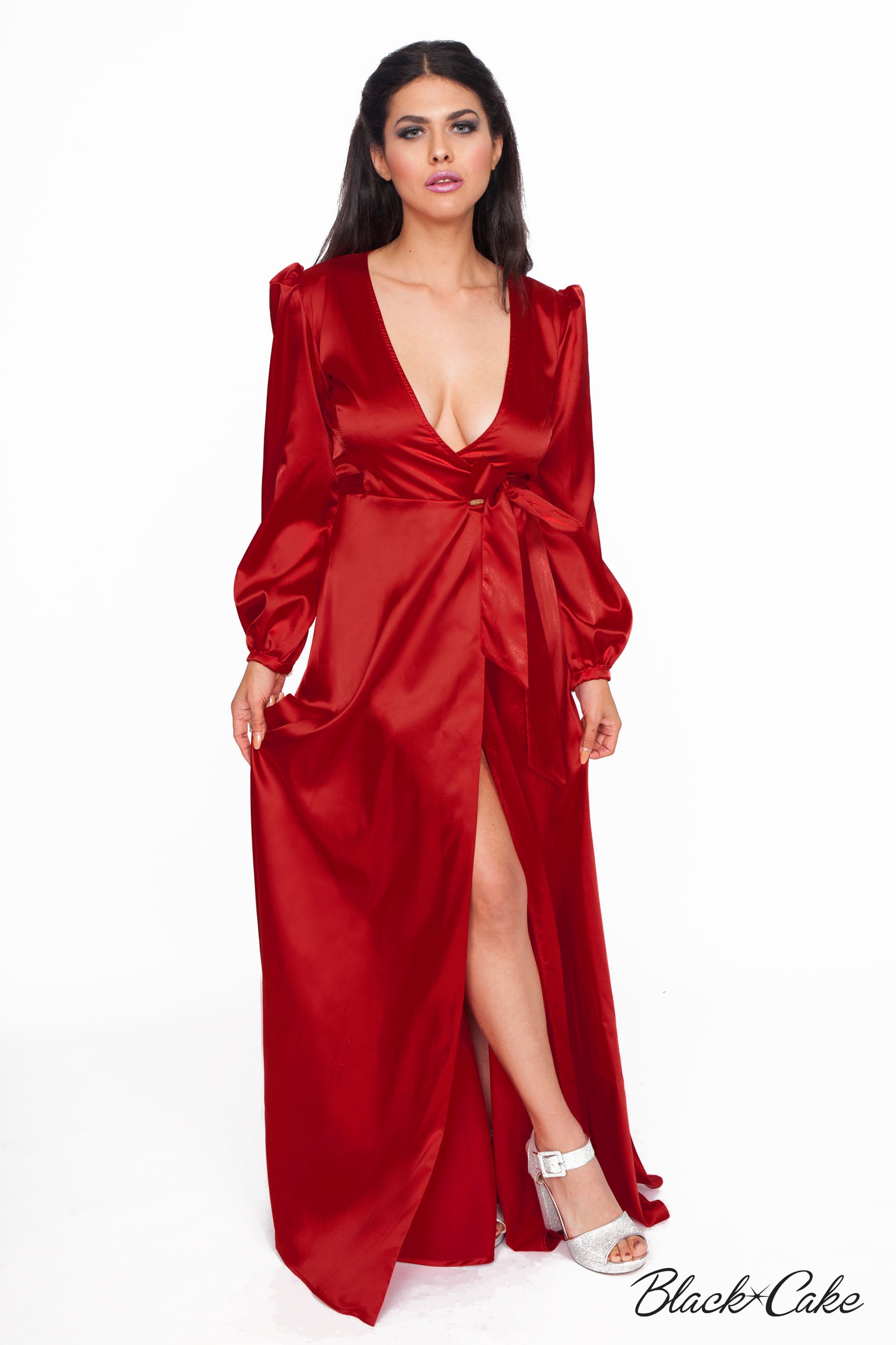 STARLET RED WRAP DRESS