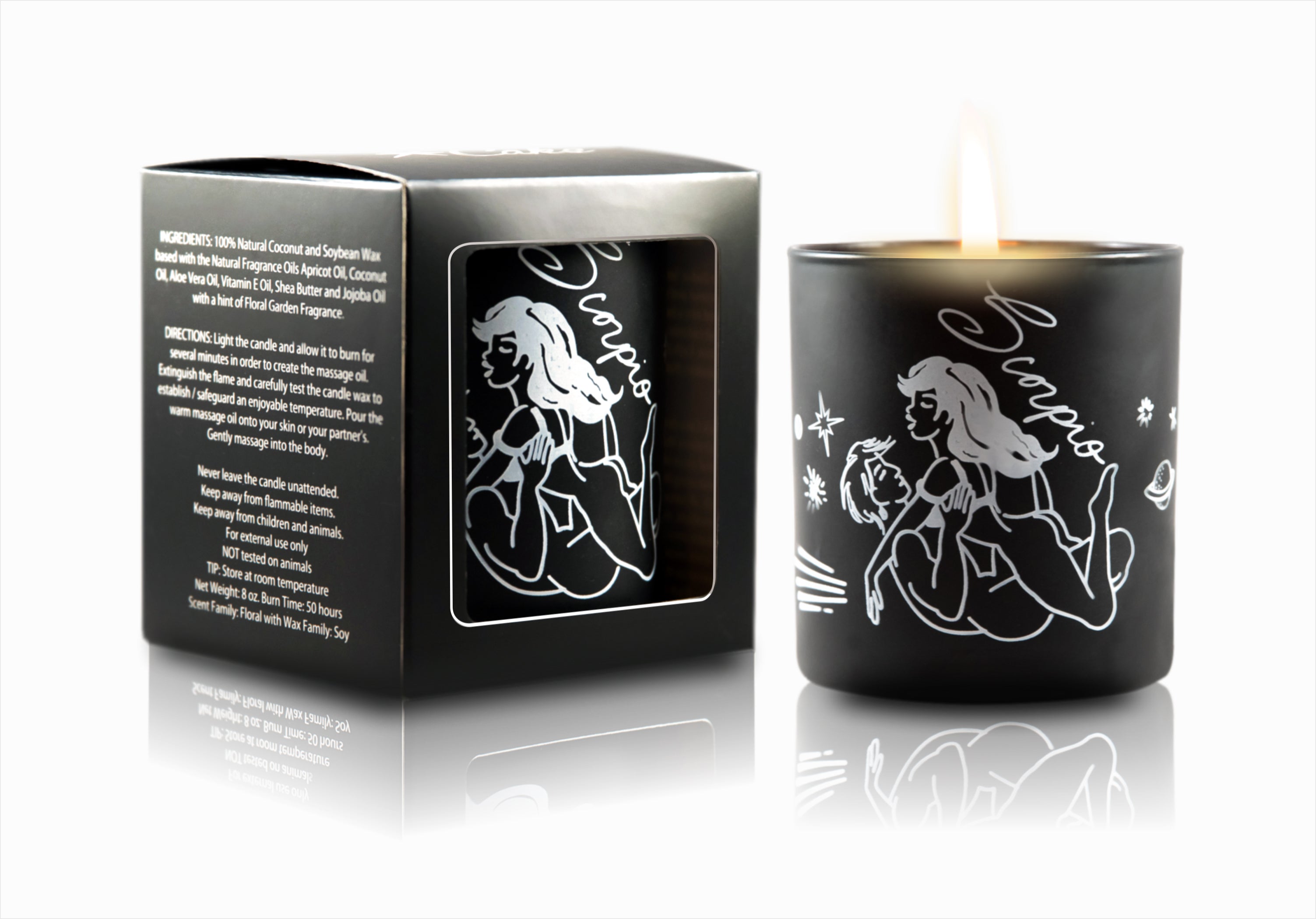 Zodiac Massage Candle Scorpio, Garden Floral Fragrance