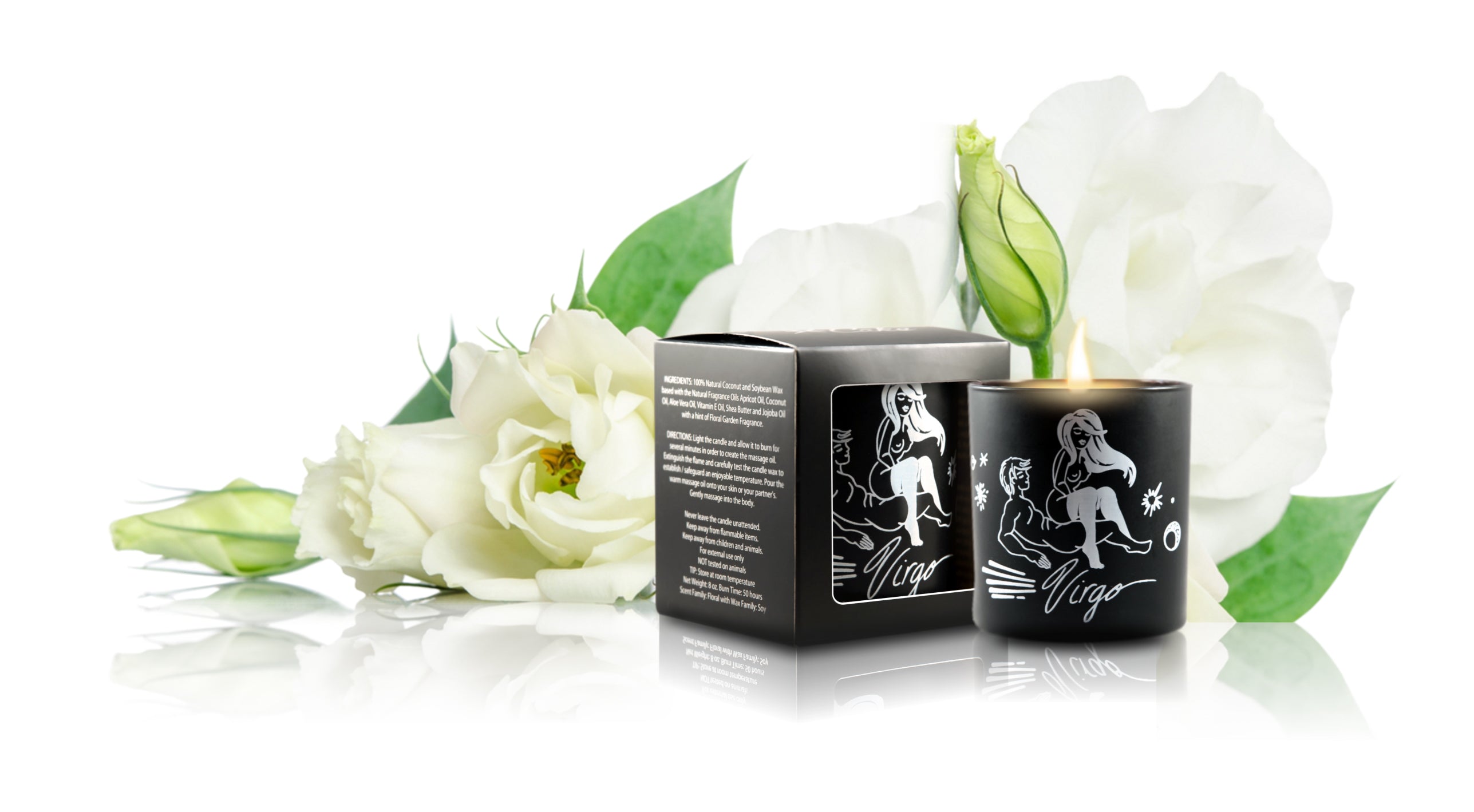 Zodiac Massage Candle Virgo, Garden Floral Fragrance